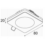 Foco Downlight empotrar LED cuadrado 6W IP44